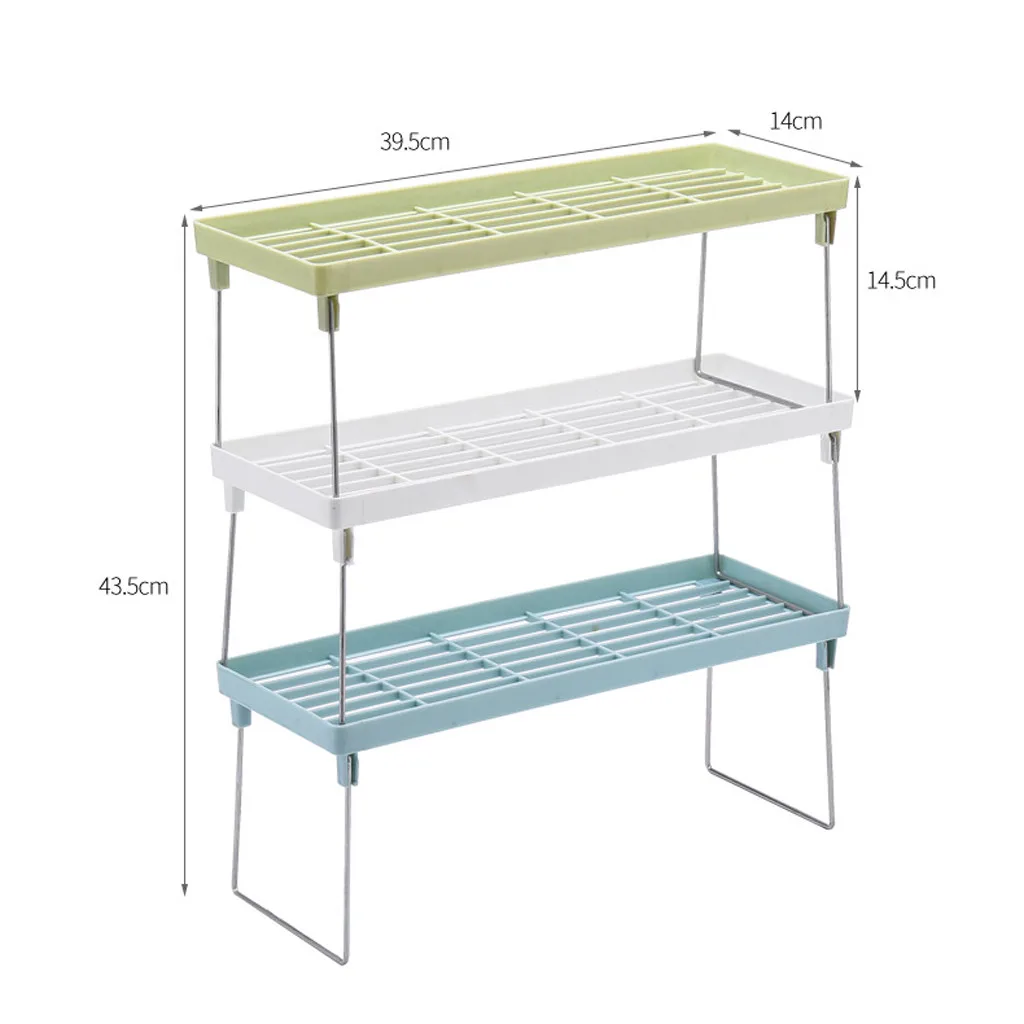 

Standing Rack Kitchen Bathroom Countertop Storage Organizer Shelf Holder Rack Stackable Kitchen Storage Bathroom Accessories
