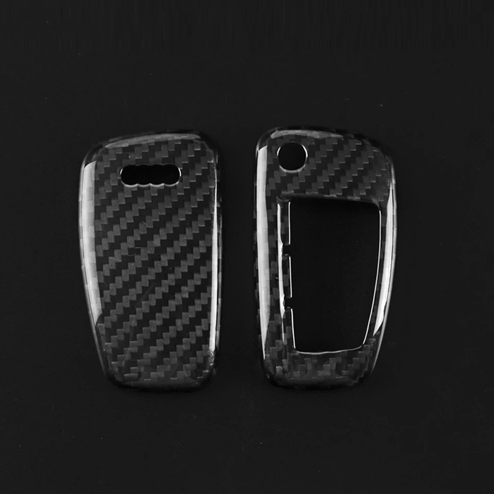 

Real Carbon Fiber Car-Styling Auto Protection Key Shell Cover Case For Audi A3 8L 8P A4 B6 B7 B8 C6 4F RS3 Q3 Q7 TT 8L 8V S3