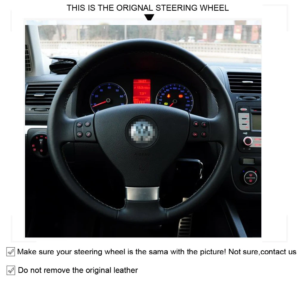 LUNDA чехол рулевого колеса автомобиля из искусственной кожи для Volkswagen Mk5 Golf 5 VW Passat