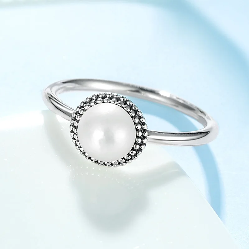 Женское кольцо с имитацией жемчуга TONGZHE в форме короны из серебра 925 пробы 6x6 мм |