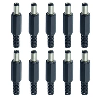 110pcs black dc audio stereo connector 2 1x5 5mm video power jack dc power male adapter earphone microphone plugs conector