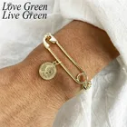 Золотой металлический зажим для бумаги Браслеты Ретро Простой Личность голова королевы, подвесные подарочные брелки Id звено Чаки браслет-цепочка для женщин, Новинка