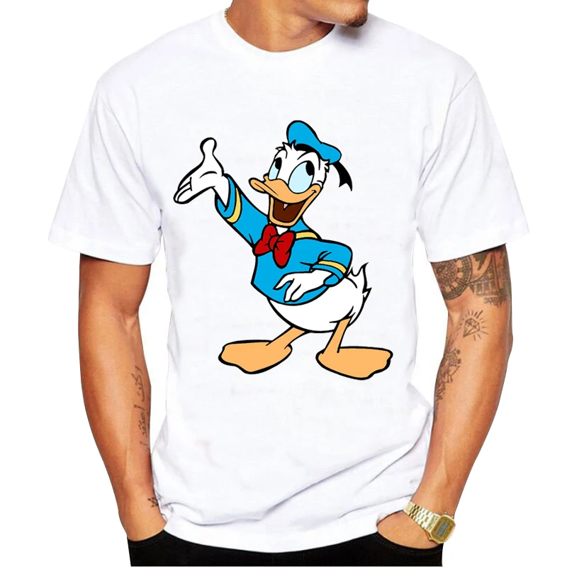 

New Brand Fashion Tshirt Men O-neck Donald Duck Casual T Shirt Men Top Tee