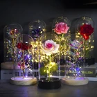 Красота и чудовище набор с розами искусственные красочные золотые розы цветок подарки на день Святого Валентина День благодарения день рождения девочки