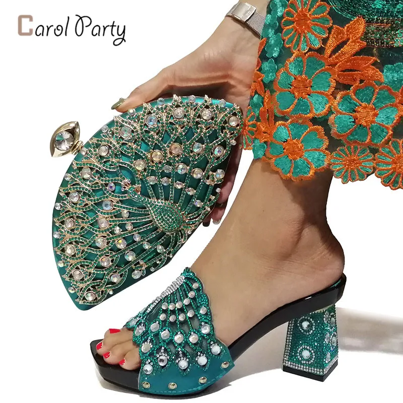 

Italian Shoes with Matching Bags High Quality Teal Italian Shoe Bag Set Nigerian Women Wedding Shoes and Bag Sets