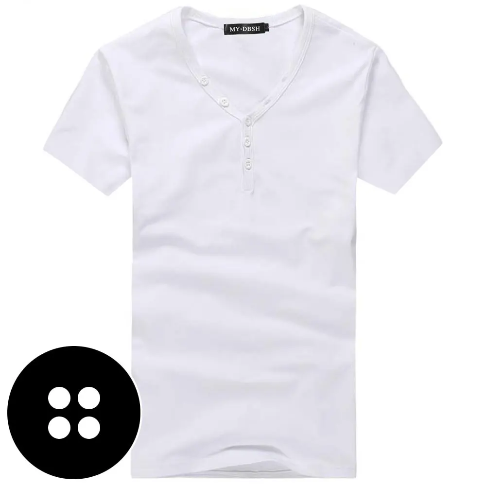 Short-White Мужская футболка большого размера, весна-осень, новинка, эластичная хлопковая футболка, Мужская одноцветная футболка, на пуговицах, воротник, длинный рукав, топ, тройники - Цвет: Short-White
