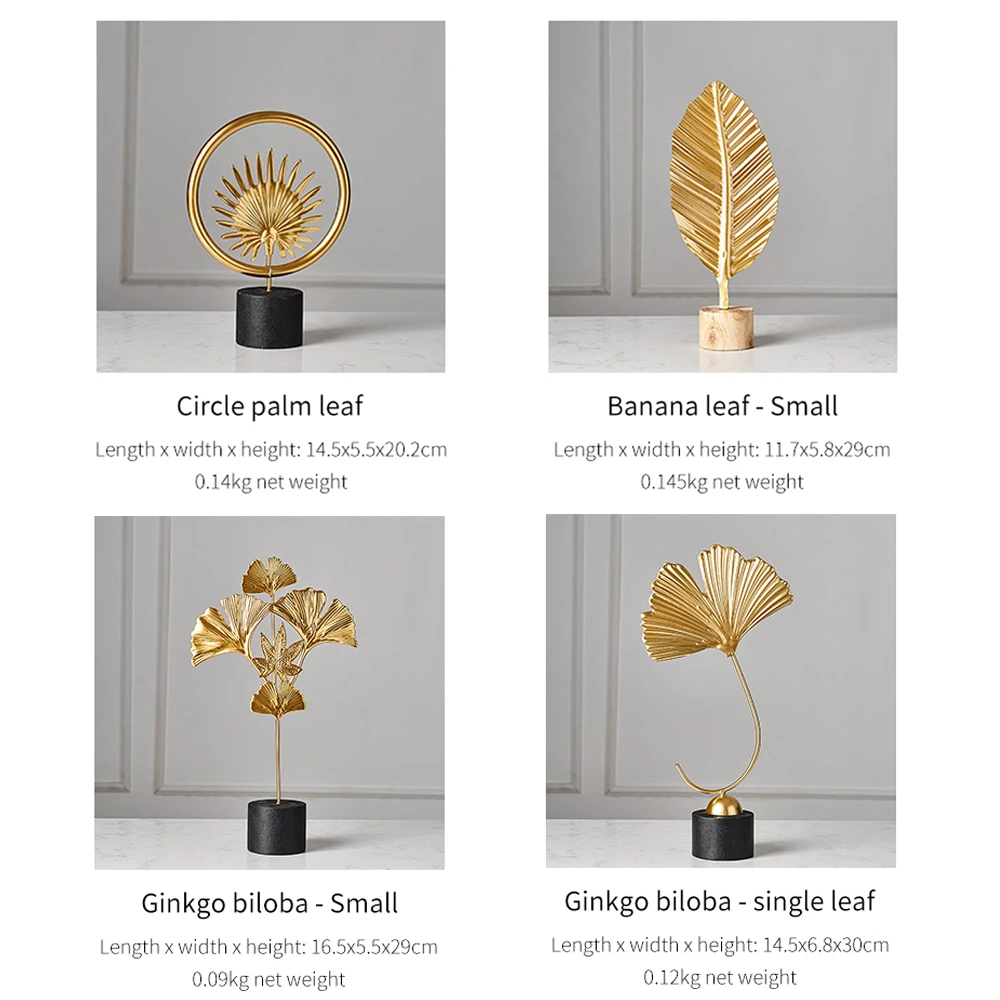 Аксессуары для украшения дома Скандинавская декорация золотые листья железная