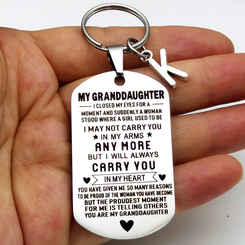 Son Daughter Grandson Granddaughter Gifts Dog Tag Pendant Keychain Birthday Christmas Stocking Stuff Gift for | Украшения и
