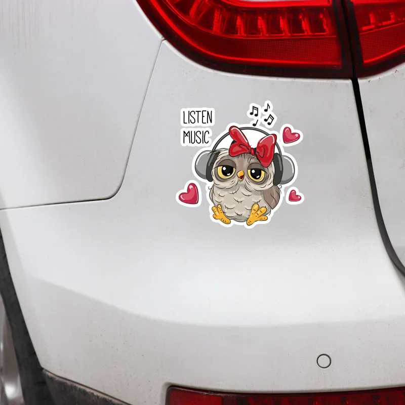 Автомобильная наклейка Volkrays с изображением совы музыкальные аксессуары