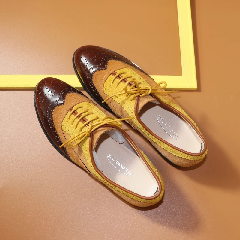 

Women Oxford Brogues Shoes Genuine Leather Loafers For Woman Sneakers Female Oxfords Ladies Laces Single Shoes 2020 Steinmeier