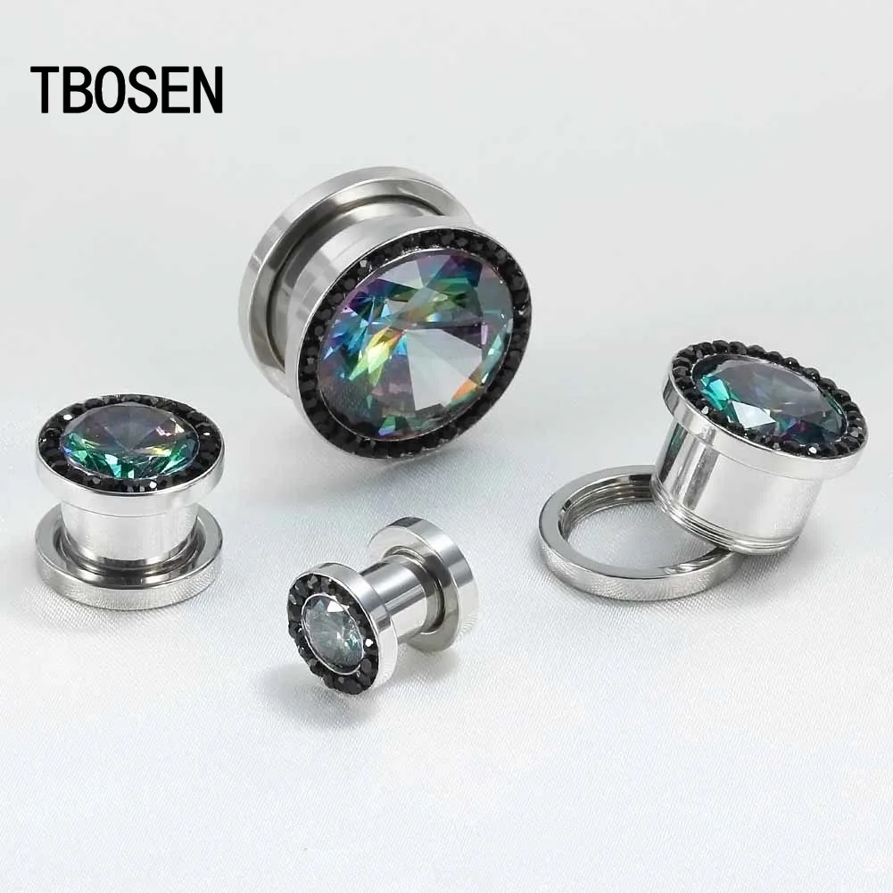 Винт для пирсинга TBOSEN стальной расширитель туннелей серьги носилки модные