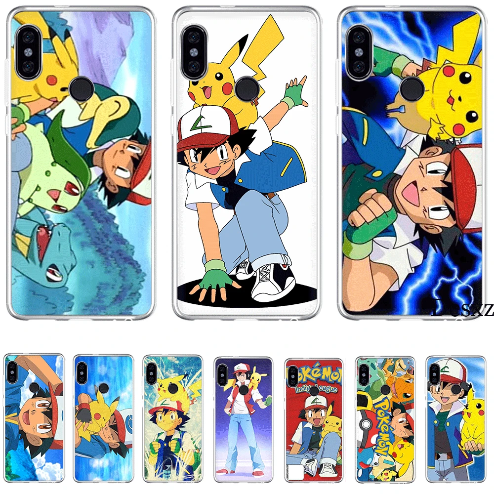 Мобильный телефон чехол для Xiaomi mi 6 8 A2 Lite A1 5X 6X F1 9 9SE SE MAX 3 A3 CC9 CC9E 9T Mix 2S Pokemons Ash и