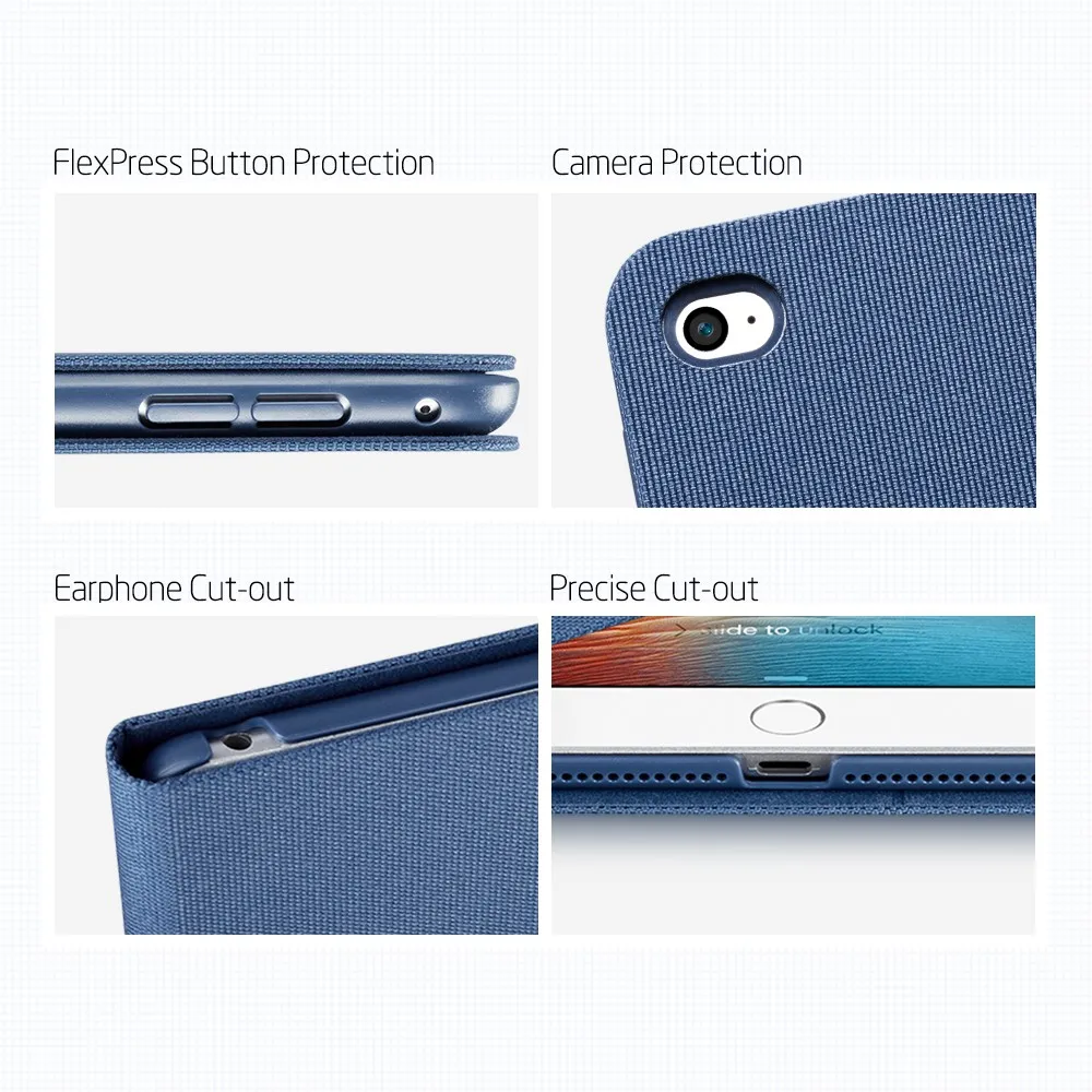Чехол для iPad Air 2, ESR из искусственной кожи Smart Cover Чехол-книжка с подставкой с функцией автоматического сна/пробуждения экологический чехол для Air 2