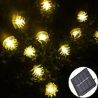 Уличная гирсветильник на солнечной батарее, праздничное украшение для рождества, свадьбы, вечеринки, с солнечной панелью, 5 м, 10 м, 12 м, 22 м