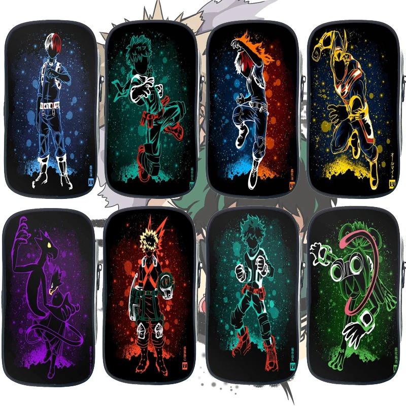 

My Hero Academia Student Pencil Case Kids Midoriya Izuku Pen Bag Boys Girls Stationery Bag Child Cartoon Silhouette Pencil Box