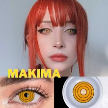 Bio-essence-lentillas de colores para hombre, lentes de contacto para ojos de Cosplay, accesorio de Anime, lentes Makima de Anime, motosierra, 1 par