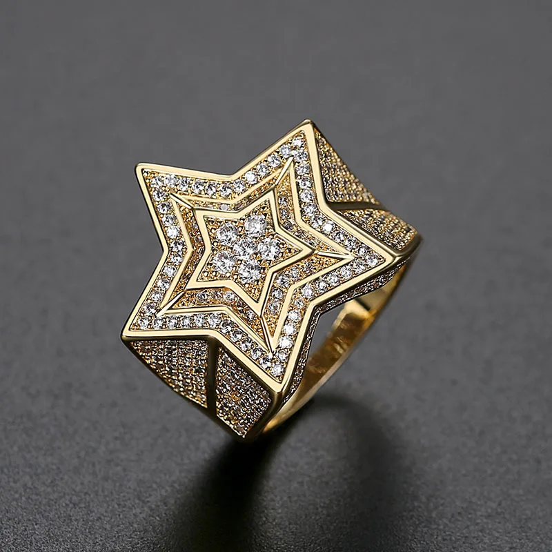 

Funmode в стиле «хип-хоп» Мода Стиль звезда Форма золото Цвет панк Для мужчин вечерние кольца anillos mujer оптовая продажа FR174