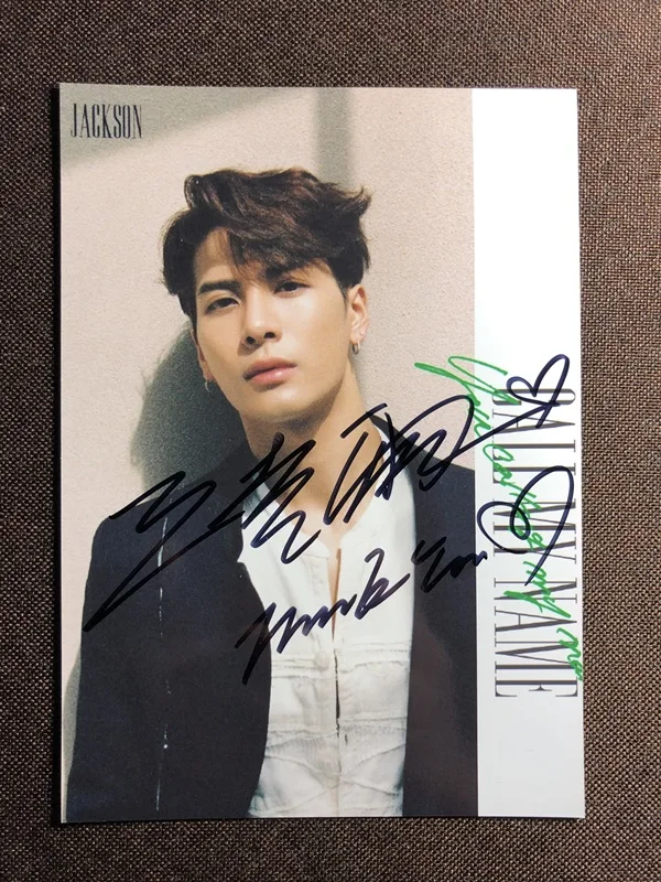 Расписанный вручную GOT7 Jackson Wang фото с автографом позвонить мое имя 5*7 K-POP 19O1 | Дом и