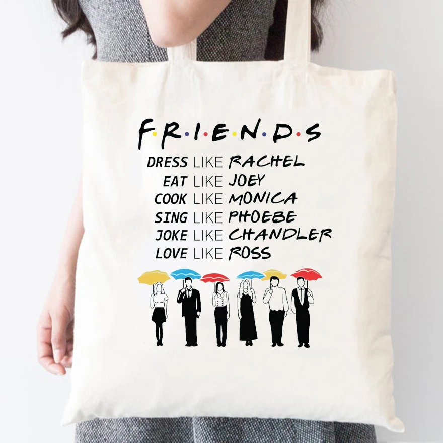 

Friends Be Like Tv Show Friends Tote Bag Pivot Central Perk Vintage Tote Bags Eco-Friendly Canvas Shopping Bag