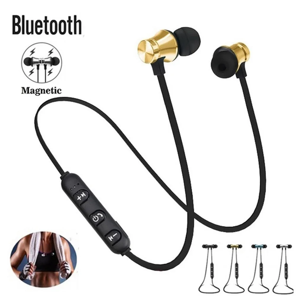 Магнитные беспроводные Bluetooth наушники музыкальная гарнитура спортивные
