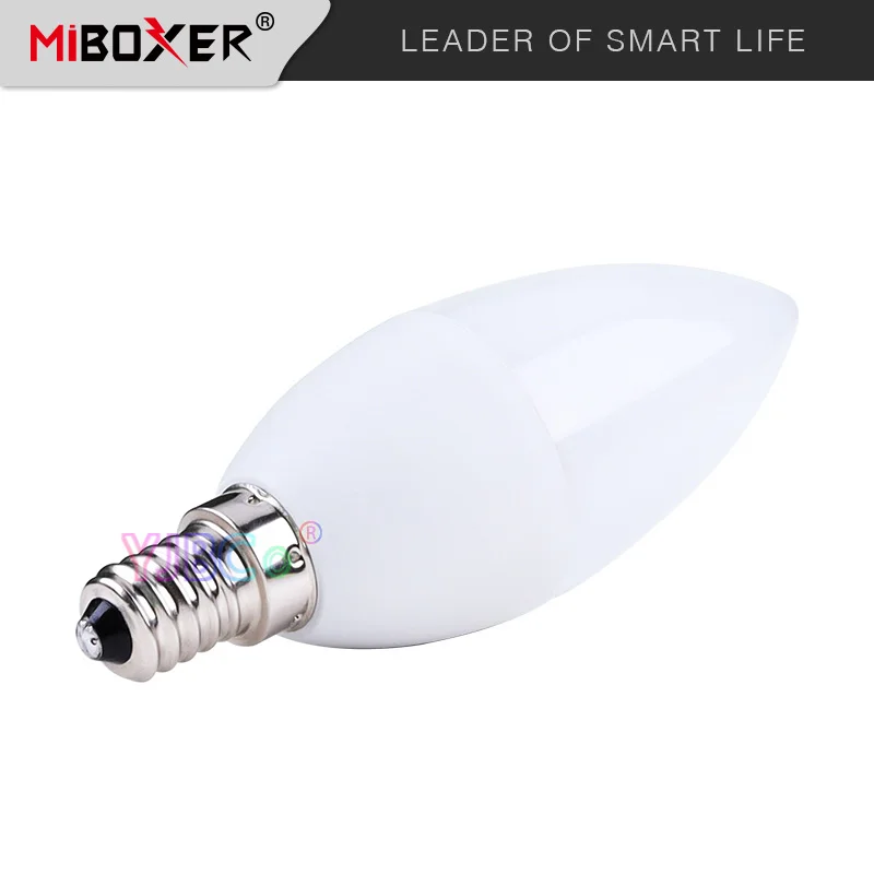 

Miboxer E14 4W RGB+CCT LED Candle Light FUT108 Spotlight Bulb Lamp indoor Lighting AC100~240V 2.4G Remote/App vioce control