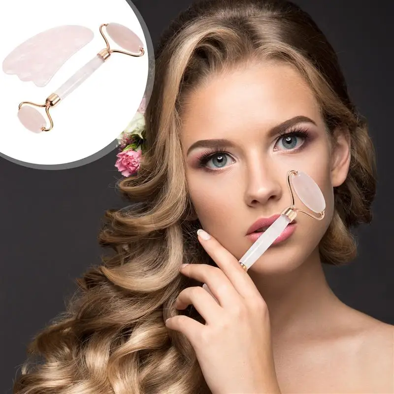 

2Pcs Face Roller Firming Slimming Removes Wrinkles Massager Scraping Tool Facial Skin Roller