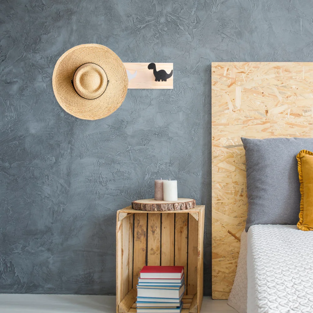 

1Pc Wood Row Hook Wall Hanging Clothes and Hat Hooks for Home Adorable Hat Hook