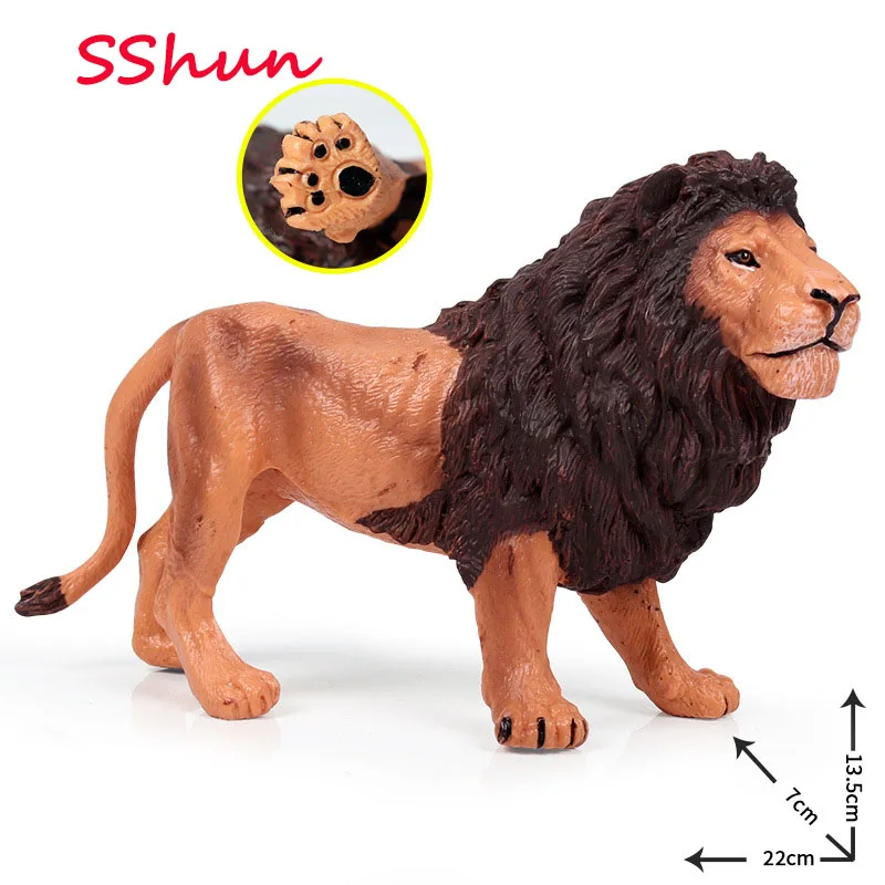 

22*7*13.5CM Solid Simulation Wild Animal Model Zoo Lion Large Male Lion African Lion Children's Toy