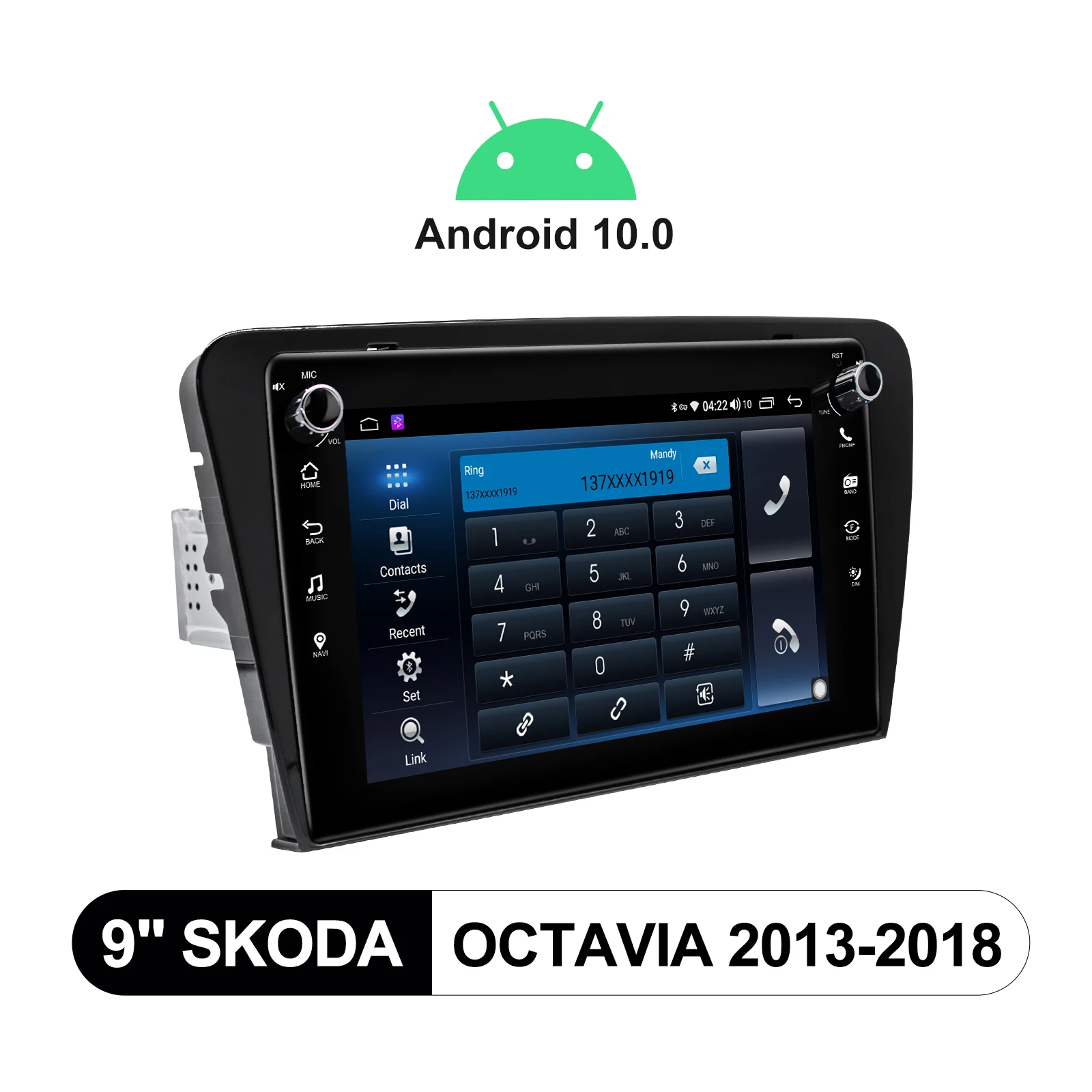 Автомагнитола 2DIN мультимедийный проигрыватель на Android 10 9 дюймов OBD2 для Volkswagen SKODA