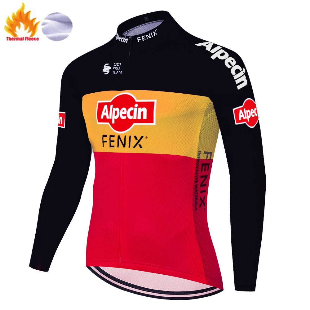 2020 команда alpecin fenix Велоспорт Джерси Зимняя Термальная флисовая с длинным рукавом