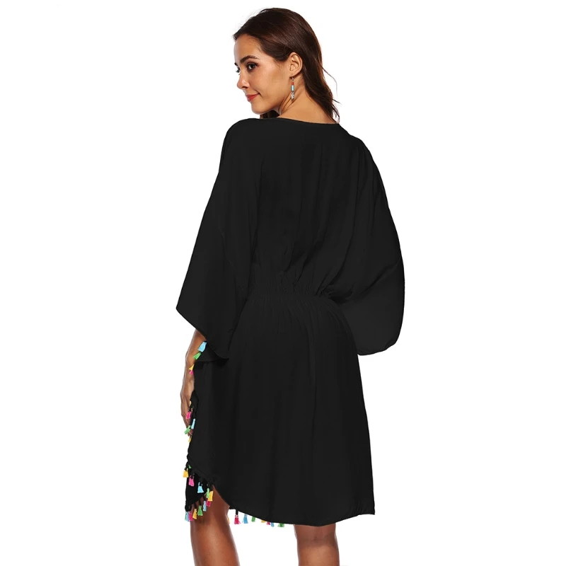 Женский купальный костюм с цветочной вышивкой накидка на бикини Радужный