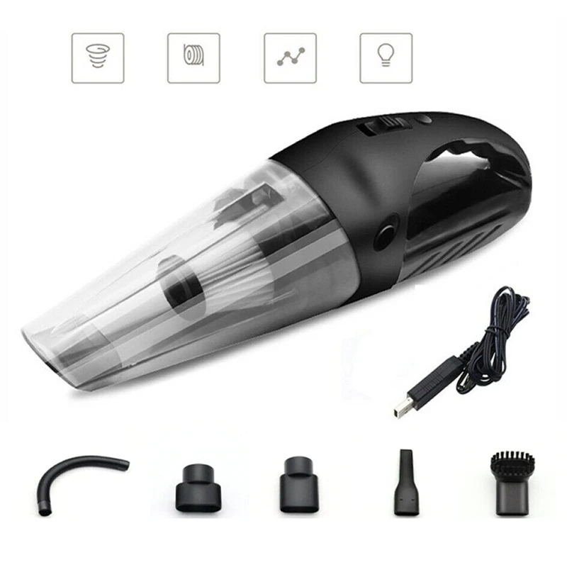 

Car Portable Wet & Dry Vacuum Cleaner Cordless Handheld Home Auto Pet Hair 120W