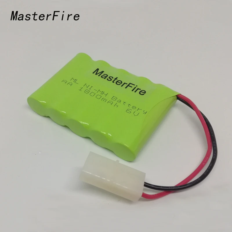 

MasterFire Original 6V 1800mAh 5x AA RC Rechargeable NiMH Battery Ni-MH Batteries Pack with Plug for RC Cars RC Boat Remote Toys