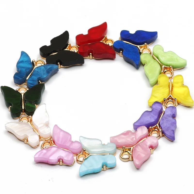 

New Butterfly Acrylic Pendants String For Beads Supplies For Bracelet Necklace Earrings Wholesale Jewelry Diy Crafts Accessories