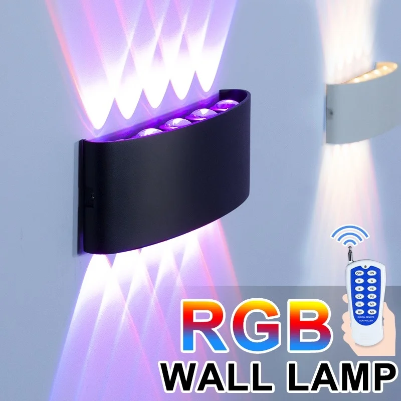 

RGB Dimming Led Wall Lamps Room Decoration Lighting Fixture Aluminum No Flicker Remote Control Wall Sconces Bedside Lights