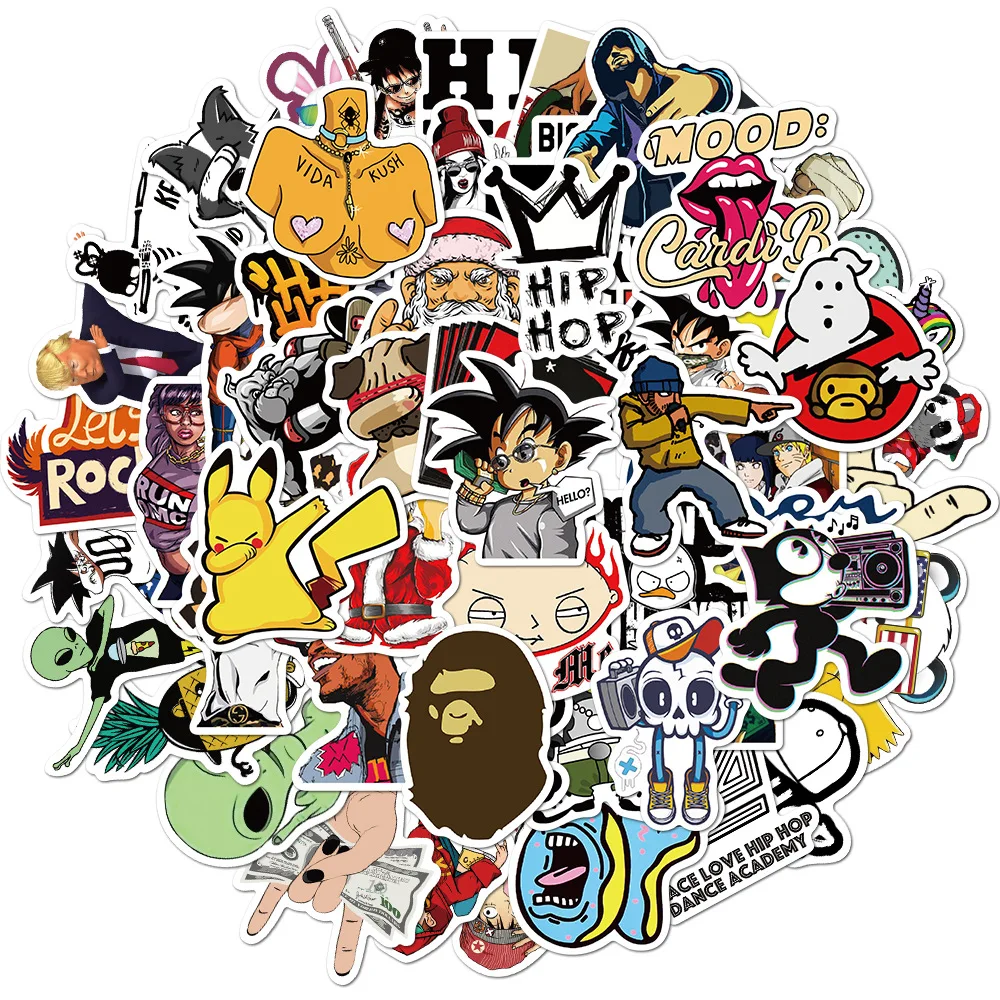 Стикеры водостойкие в стиле хип-хоп для скейтборда ноутбука 50 шт. | Игрушки и