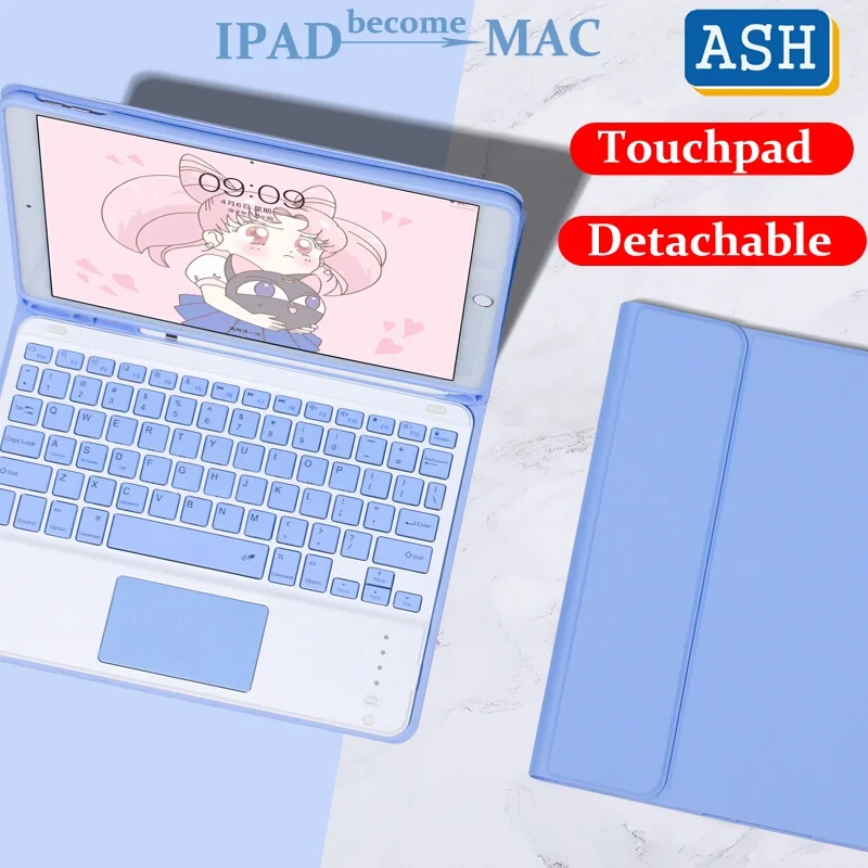 

ASH For iPad Pro 11 2021 Bluetooth Keyboard Case Air 4 10.9 Air 3 2 1 Pro 10.5 10.2 9th 8th 7th 9.7 Mini 6 5 4 PU Leather Cover