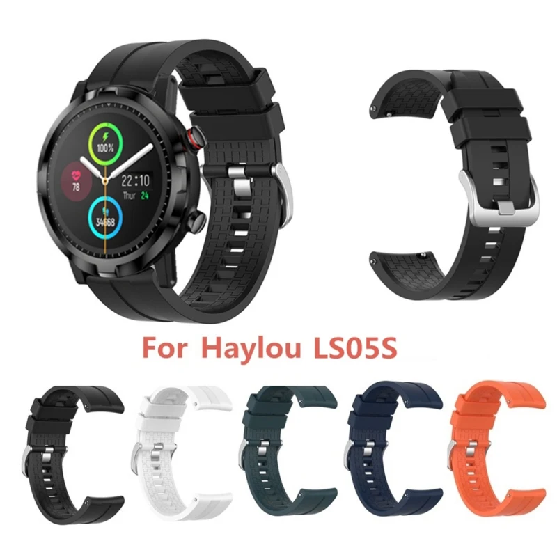 Дышащий ремешок для умных часов Xiaomi Haylou Solar LS05, замена браслета на запястье Miband, спортивный пряжка.