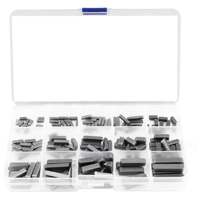 

140Pcs Round Ended Feather Key Parallel Drive Shaft Keys Set 8mm 10mm 12mm 16mm 20mm 25mm 30mm Hardware with Box