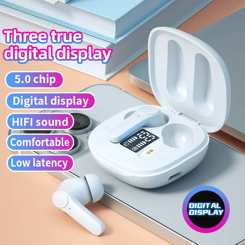 

MF TWS Wireless Gaming Earphone Stereo Bass Music Headset Touch Noise Reduction Waterproof Sports Earbuds With Mic