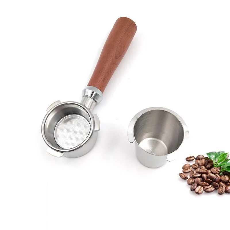 

51/54MM Stainless Steel 2/3 Ear Coffee Machine Handle With Cup Bottomless Filter Universal Espresso Coffee Accessories New