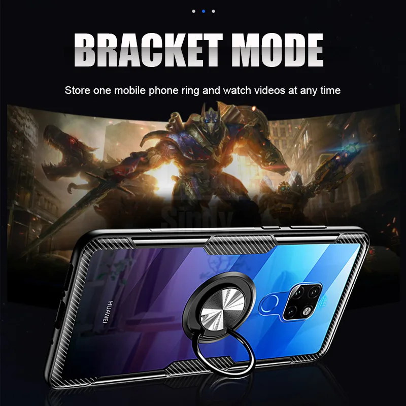 

Luxury Car Holder Metal Ring Case On The For Huawei Mate 20 Pro P20 Shockproof Case For Huawei P20 Lite Mate 20 Soft Bumper Case