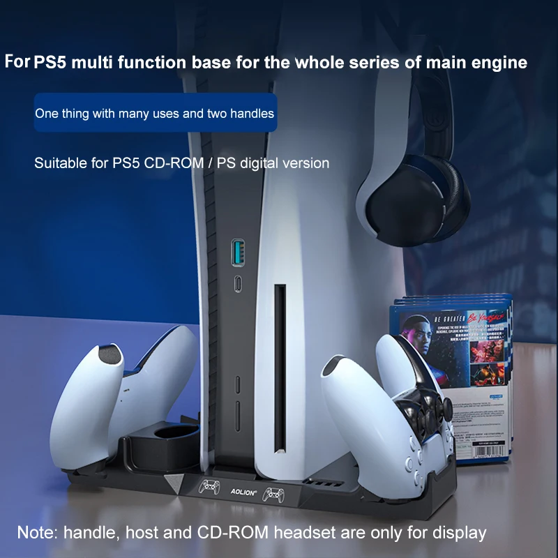 For PS5 Vertical Cooling Fan Stand With 2 Hook 4 Adapter Dual Controller Charger Charging Station SONY Playstation 5 | Электроника
