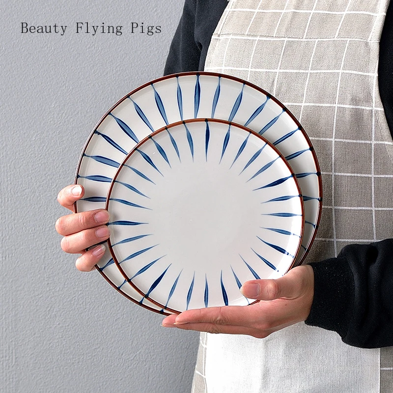 Прямая продажа Новая креативная тарелка с ручной росписью керамическая посуда