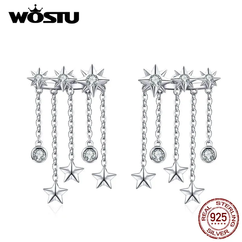 Женские серьги гвоздики со звездами из серебра 925 пробы|Серьги-гвоздики| |