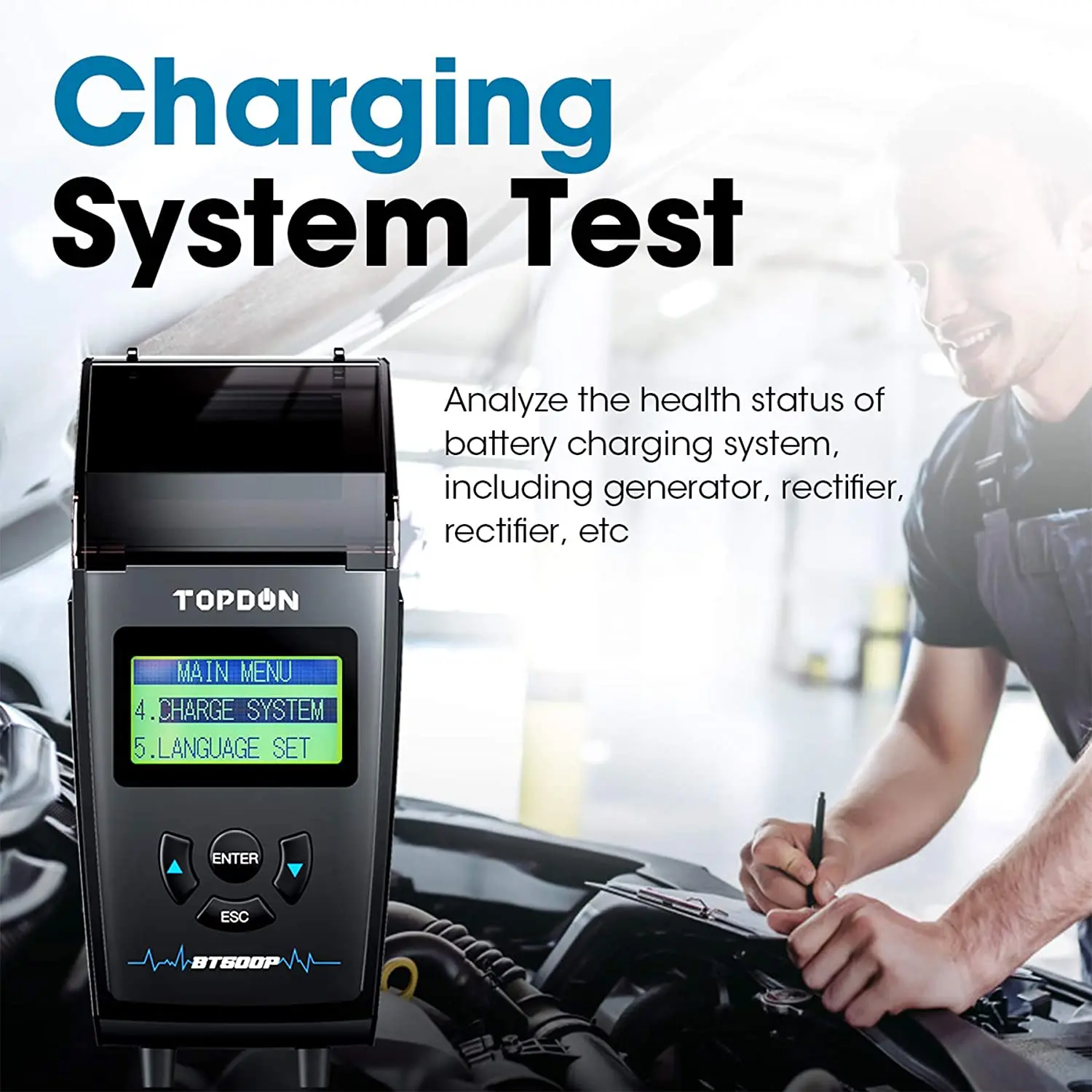 Автомобильный Батарея Тесты er 12V 24V TOPDON BT500P с аккумулятор для принтера нагрузки