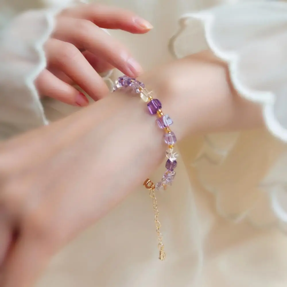 CCijiNG натуральное чистое вещество шотландский желтый Yrystal браслеты женские ручной