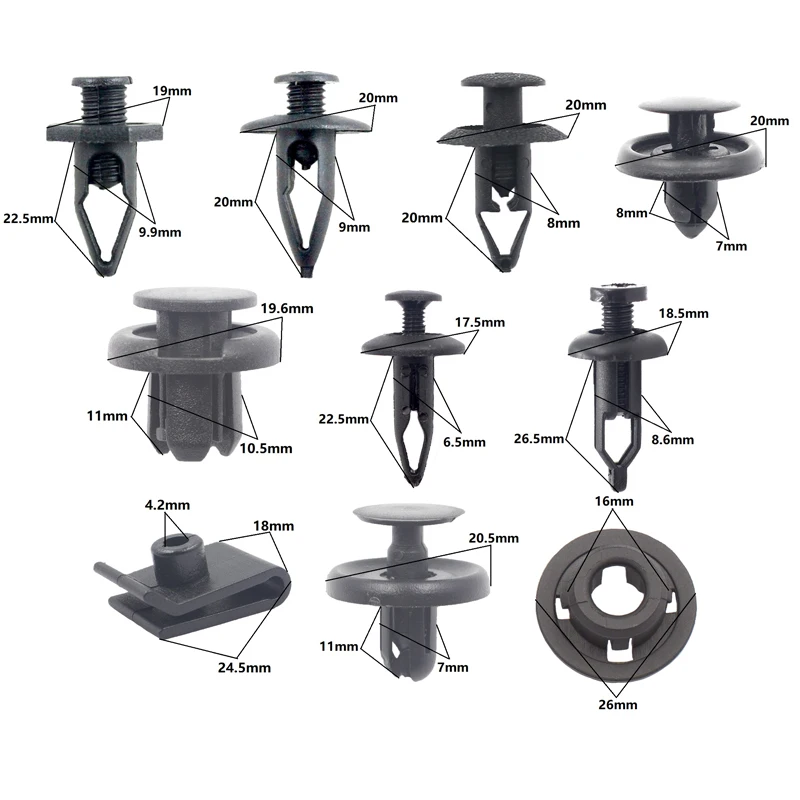 

50PCS Auto Plastic Push U Type Screw Rivet Retainer Fastener Bumper Fender Clips For Fenders Cover Roof