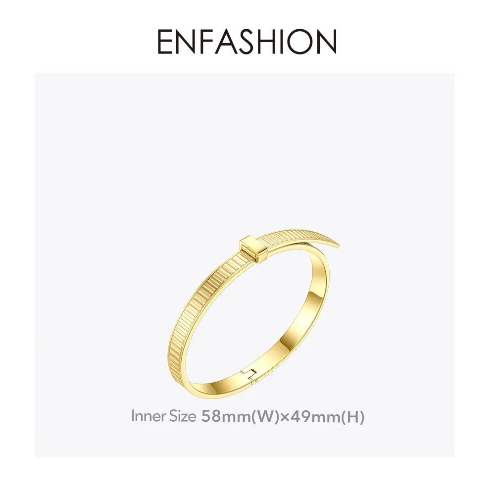 Женский Браслет-манжета ENFASHION B202084 из нержавеющей стали с узелком золотистого
