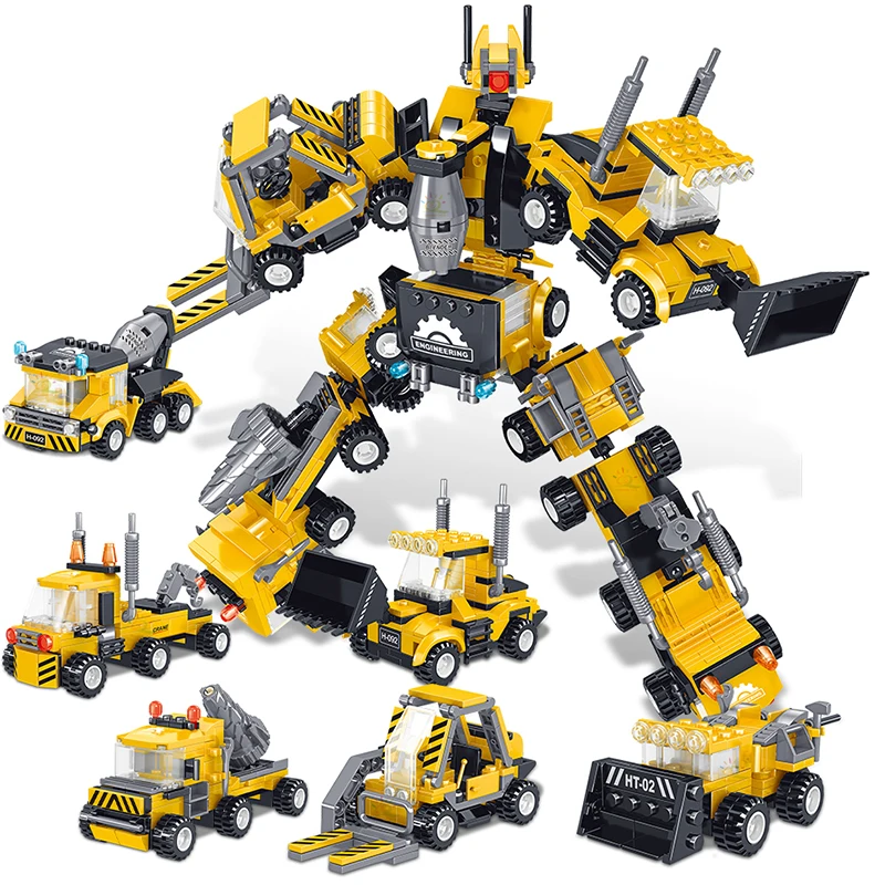 Высокотехнологичные строительные блоки MOC 6 в 1 718 шт. инженерная трансформация